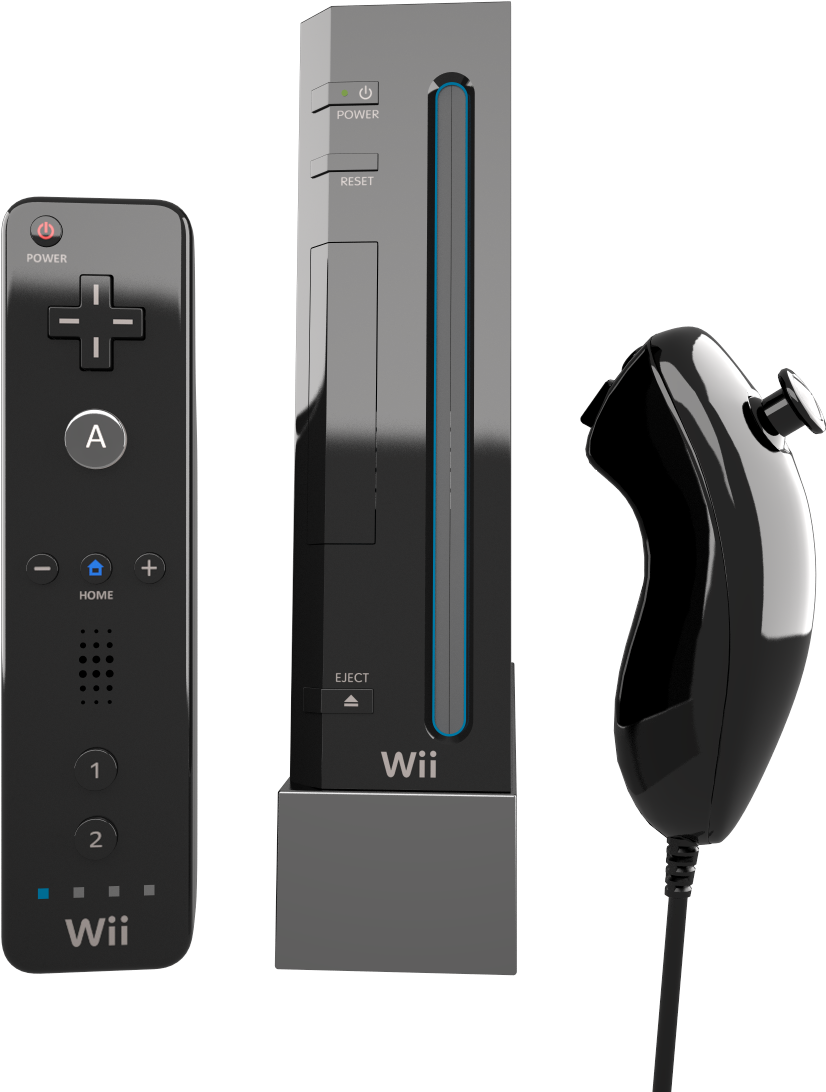 54 - 20120423092837920 - 1 - Large - Nintendo Wii Console - Black (1200x1200), Png Download