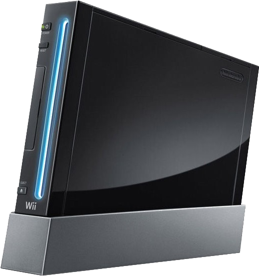 Nintendo Wii Console With Stand - Nintendo Wii Bundle Black (543x723), Png Download