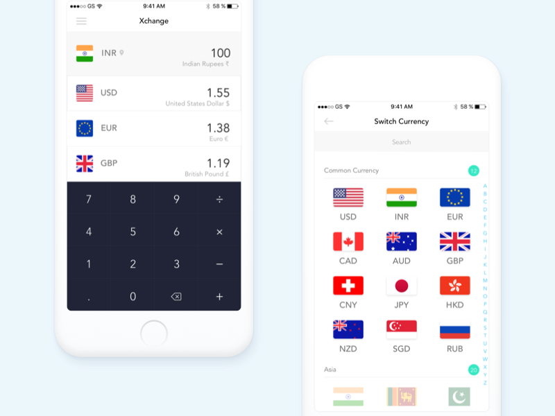 Clean Currency Xchange App - Currency App Ios (800x600), Png Download