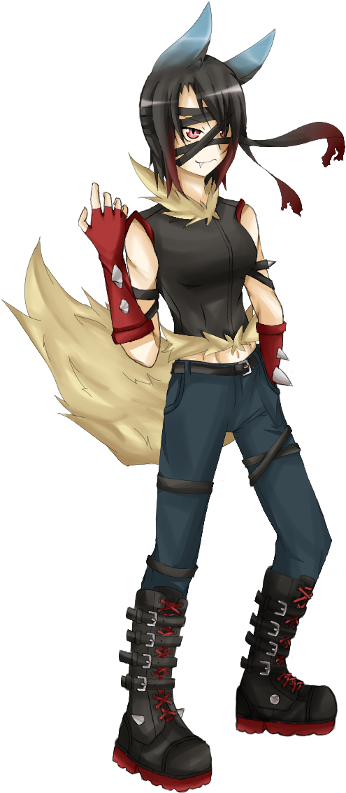 Gijinka Mega-lucario By Babero - Mega Lucario Human Concept (550x1160), Png Download