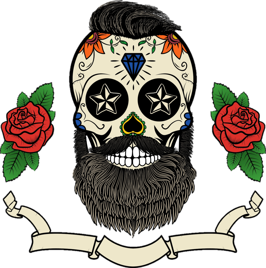 Mr T Shirt Skull T Shirt - Beard Sugar Skull Tattoo (1018x1024), Png Download