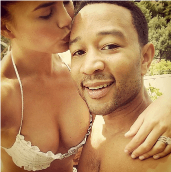 John Legend's Sexy Wedding Anniversary Photos - Chrissy Teigen John Legend All Of Me (608x342), Png Download