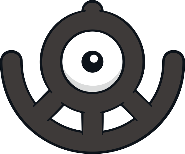 Unown U Pokédex - Pokemon Unown Letter U (600x500), Png Download