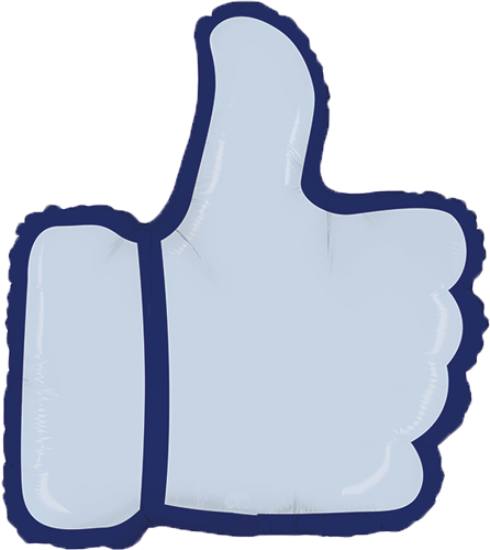28" Thumbs Up Like Button Balloon Social Media Promotional - Betallic 28-inch I Like It Foil Balloon (446x500), Png Download