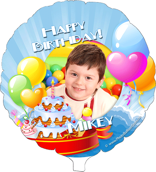 Birthday Photo Balloon - Birthday Set Round Ornament (500x550), Png Download