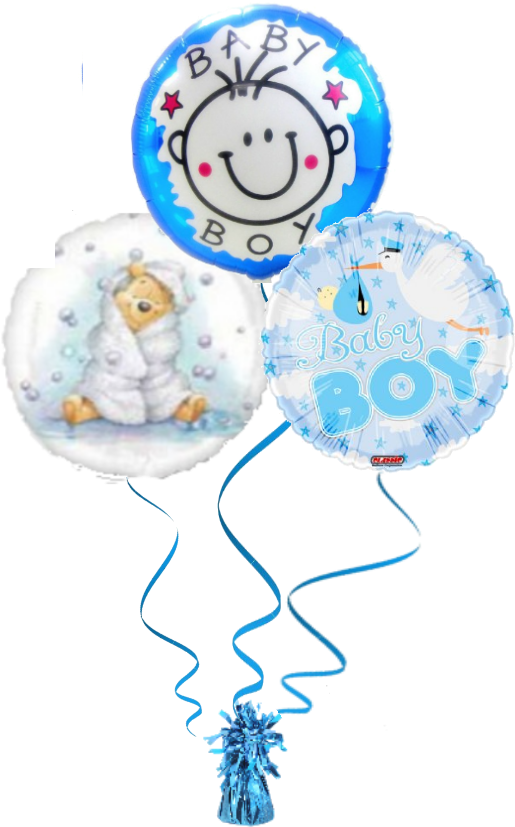 3 Baby Boy Balloons - Balloon (581x865), Png Download