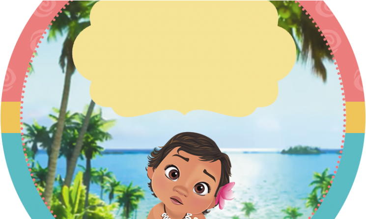 Tag Para Lembrancinha Ou Topper Para Docinho - Tag Redonda Da Moana (800x445), Png Download