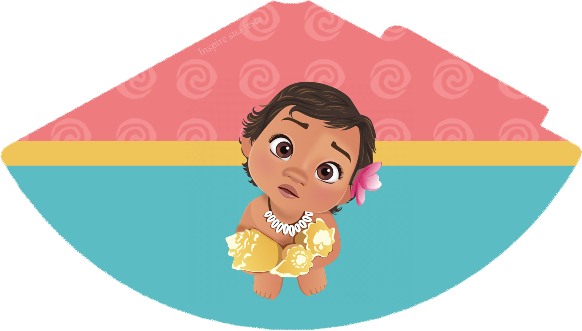 Chapeuzinho - Chapeuzinho De Festa Moana Baby (2000x1414), Png Download
