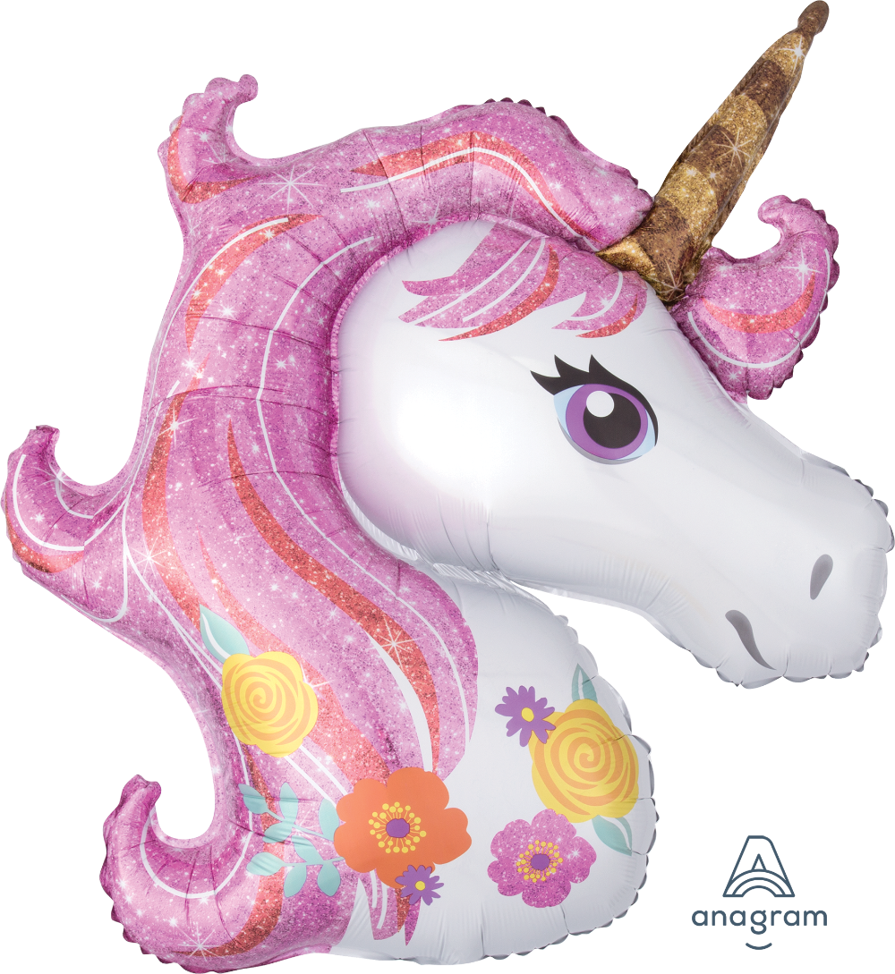 Unicornio Rosa Minish - Unicorn Balloon (1000x1089), Png Download