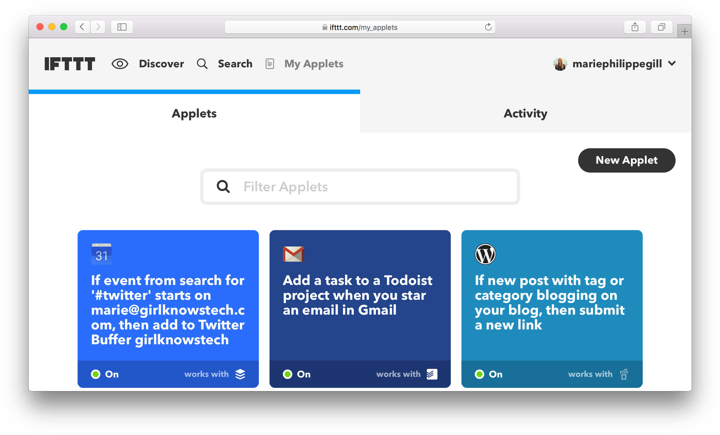 Ifttt-applets - Exemple Applet Ifttt (2462x1490), Png Download