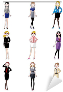 Cartoon Pretty Office Woman Worker Icon Set - Dibujo Mujer Trajadora (400x400), Png Download