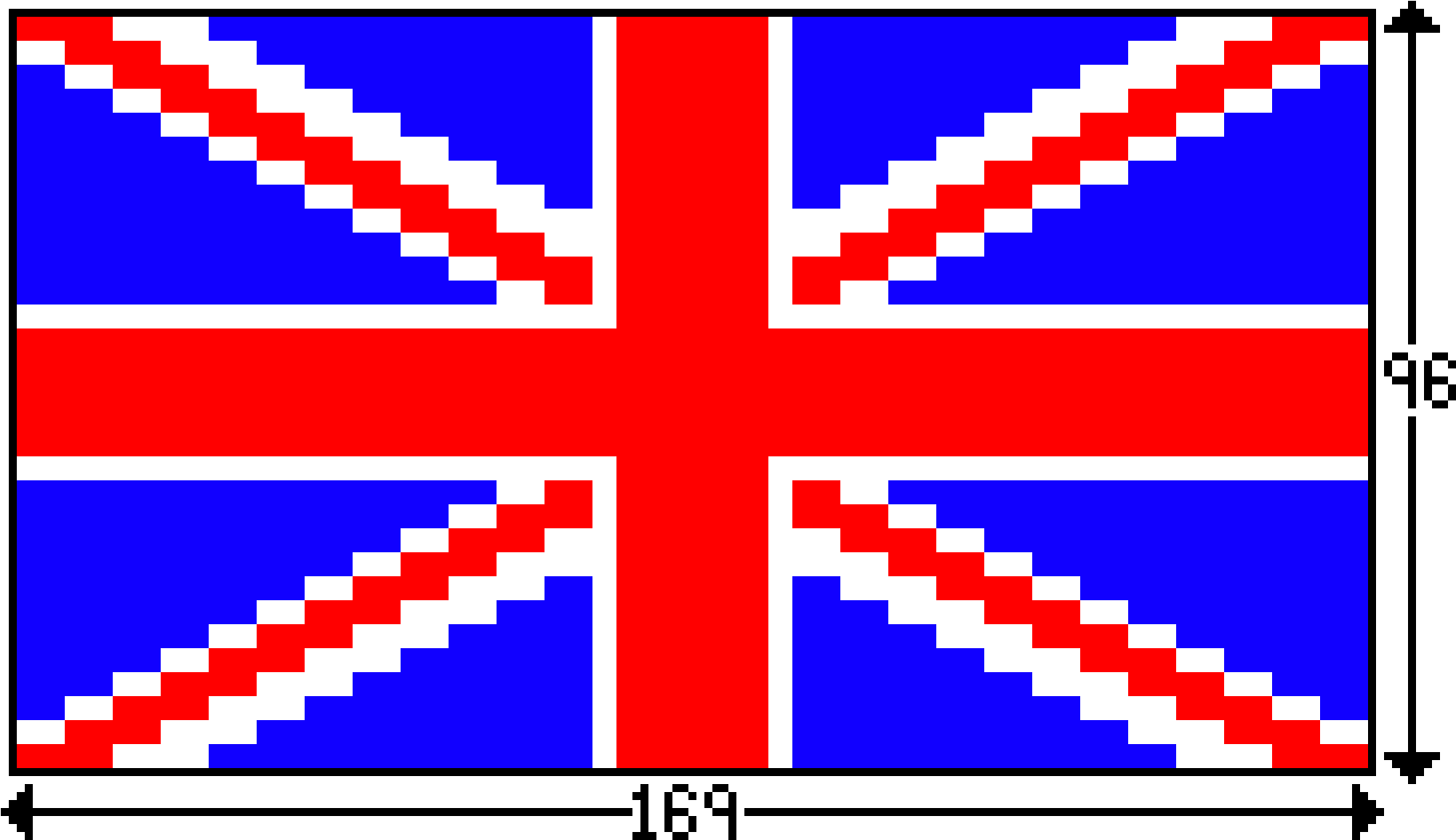 The Union Jack - Pixel Union Jack Png (1820x1070), Png Download