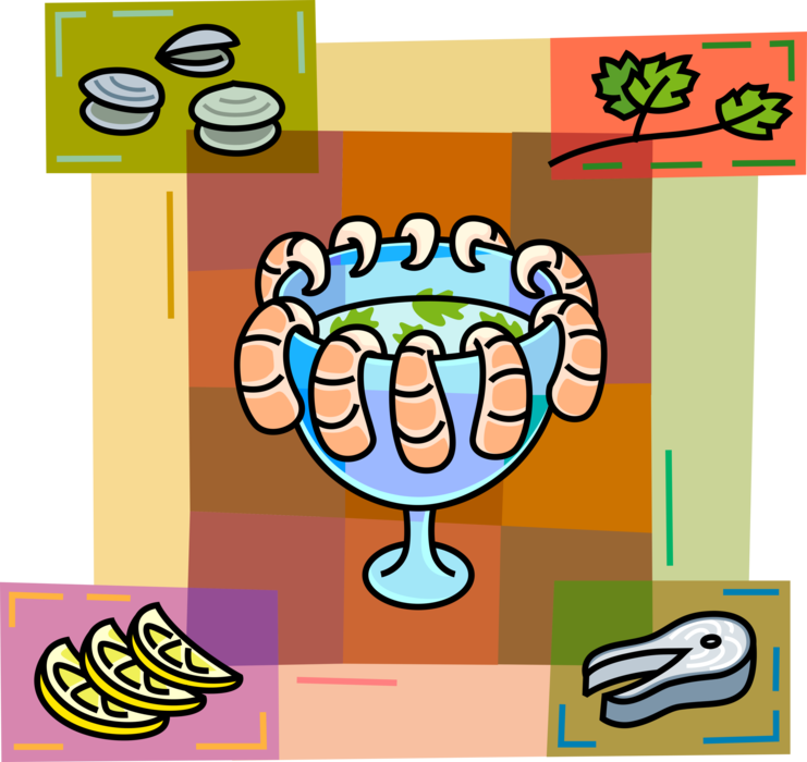 Vector Illustration Of Decapod Marine Crustacean Seafood (741x700), Png Download