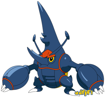 214 Mega-heracross By Adfpf1 - Draw Mega Heracross Pokemon (374x350), Png Download