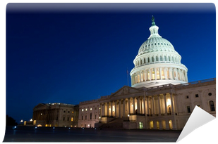 Night View On Us Capitol In Washington Dc, Usa Wall - United States Capitol (400x400), Png Download