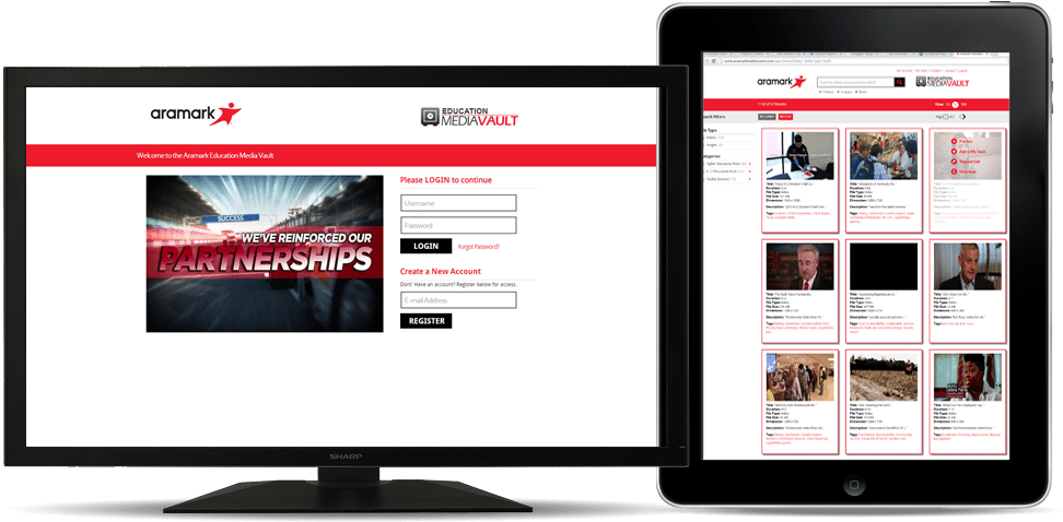 Aramark Media Vault - Led-backlit Lcd Display (1000x492), Png Download