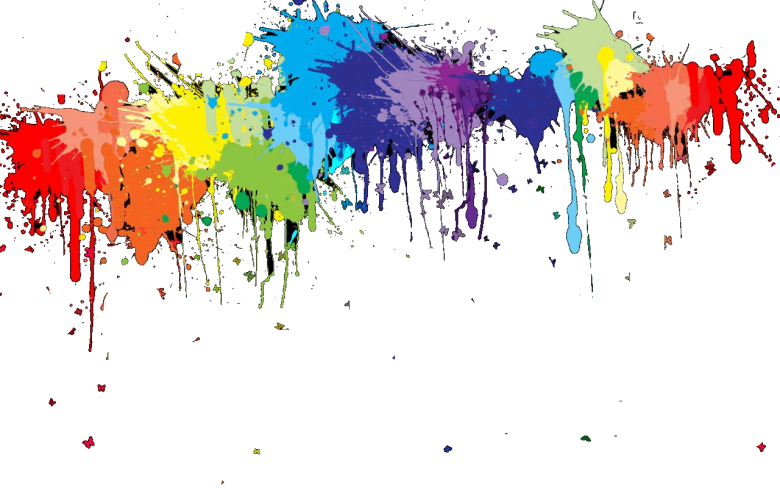 Tintas - Rainbow Paint Splatter White Background (780x488), Png Download