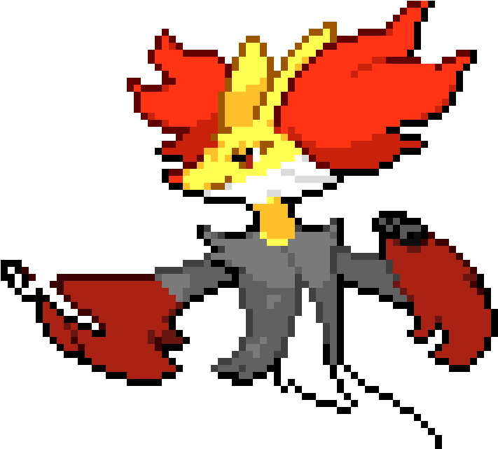The Warrior Delphox - Drawing (730x640), Png Download