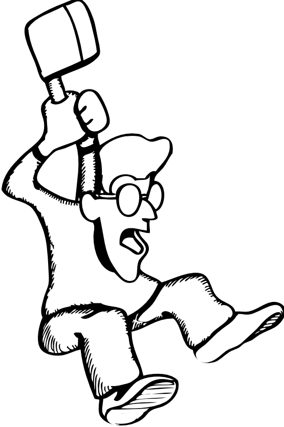 Angry Guy With Axe 2 Black White Line Art 555px - Vector Graphics (555x836), Png Download
