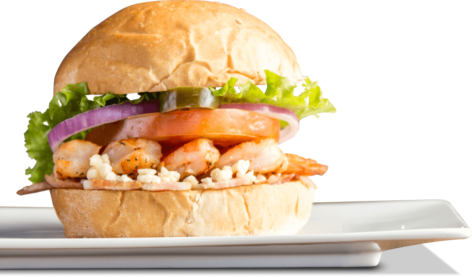 Hamburguesa De Camaron Png (973x571), Png Download