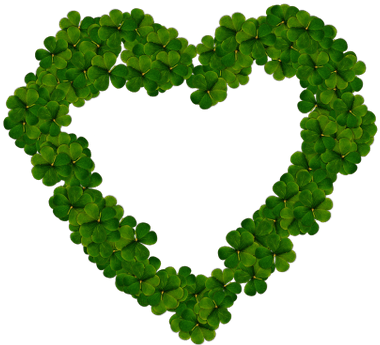 Heart Made Of Many Shamrocks - Green Leaf Heart Png (400x400), Png Download