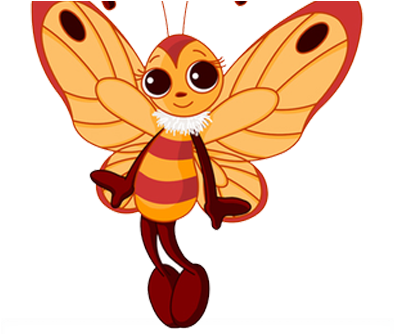 Borboletas Para Colorir - Cute Butterfly Cartoon (500x333), Png Download