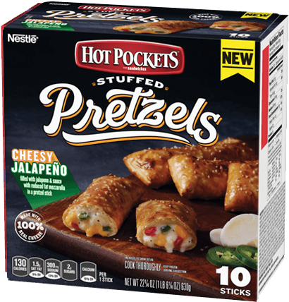 Stuffed Pretzel Cheesy Jalapeño - Hot Pockets (516x516), Png Download