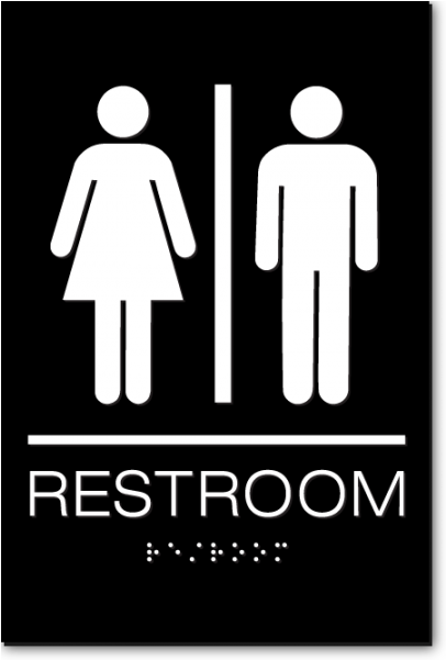 Unisex Restroom Sign - Uni Sex Bathroom (600x600), Png Download