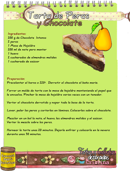 Tarta De Peras Y Chocolate - Ingredientes De Brazo Gitano (476x640), Png Download
