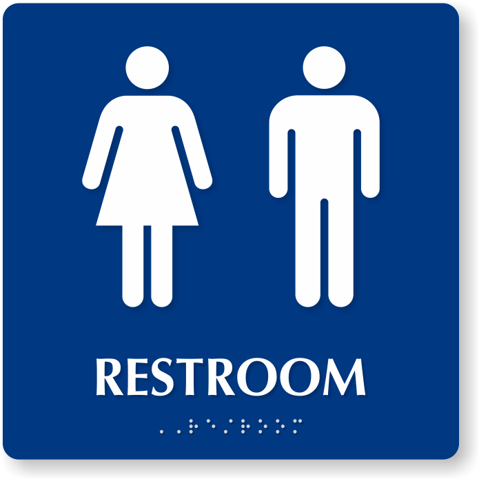 Men And Women Pictogram Braille Unisex Restroom Sign - Bathroom Sign (800x800), Png Download