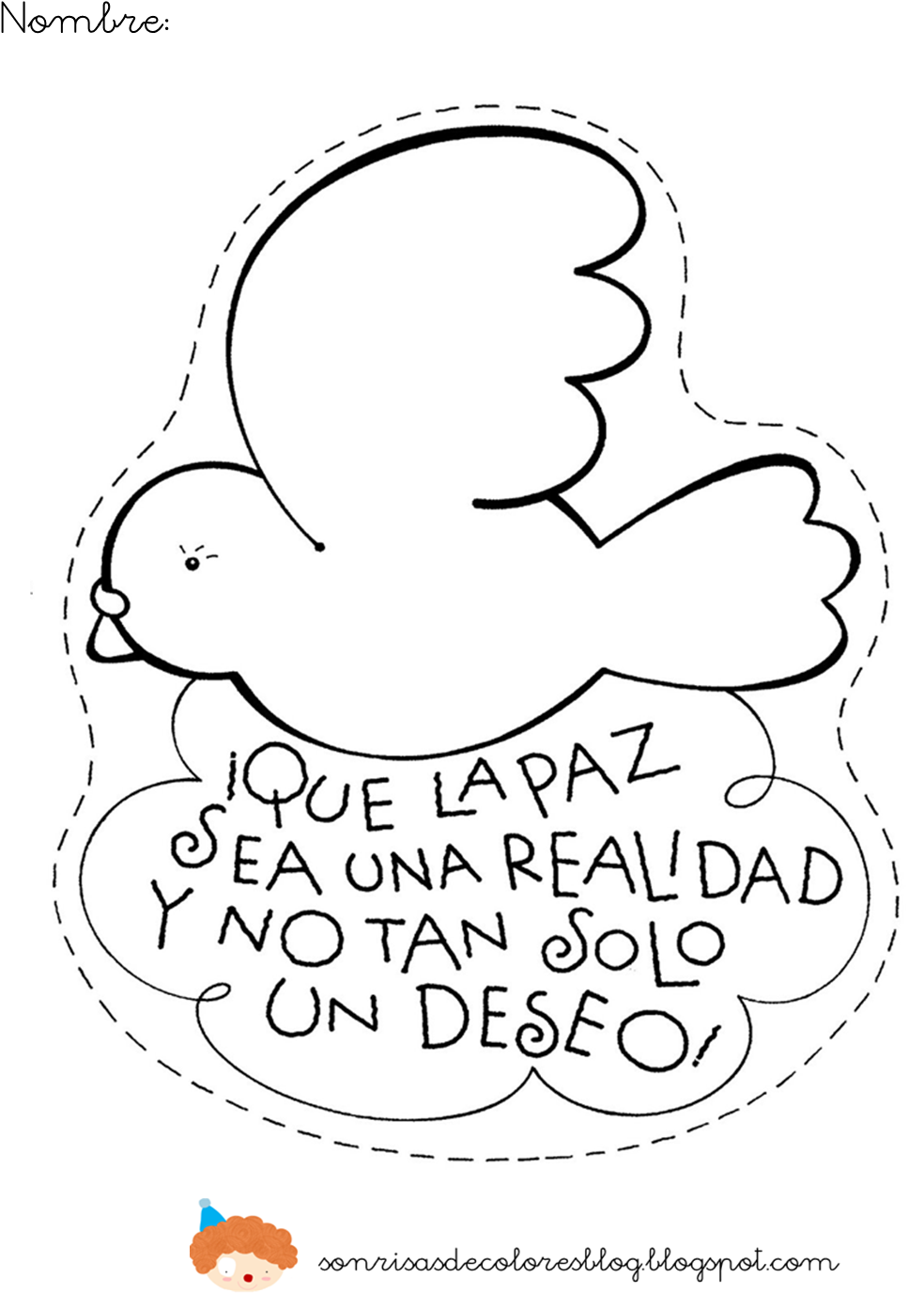 Seguimos Celebrando El Día De La Paz, Para Ello Hoy - Dia De La Paz Para Colorear (1018x1426), Png Download