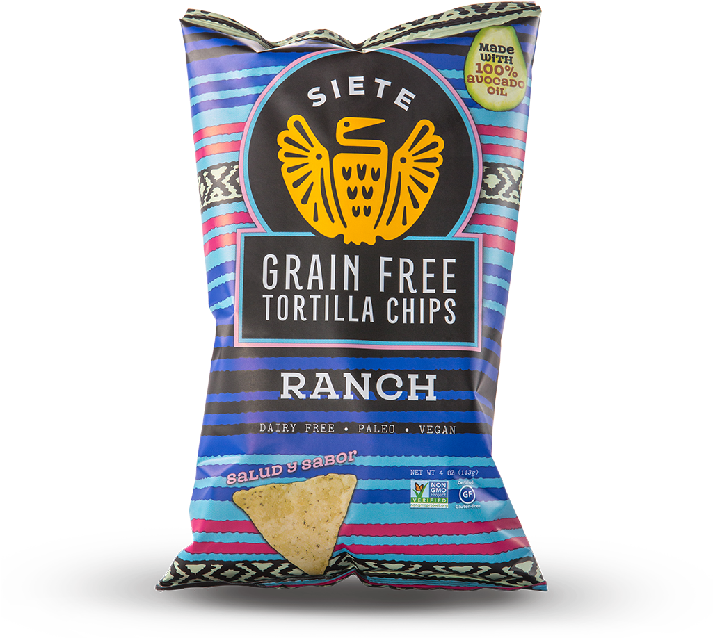Ranch Grain Free Tortilla Chips 4oz - Siete - Grain Free Tortilla Chips Sea Salt - 5 Oz. (1024x1024), Png Download