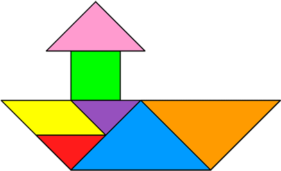 Un Barco Con Formas Geométricas - Figuras De Tangram Para Preescolar (420x420), Png Download