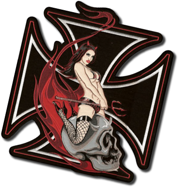 Cheapest Motorcycle, Biker, Rider Custom Patch - Armardi H Aufbügler Kreuz Mit Frau (400x400), Png Download