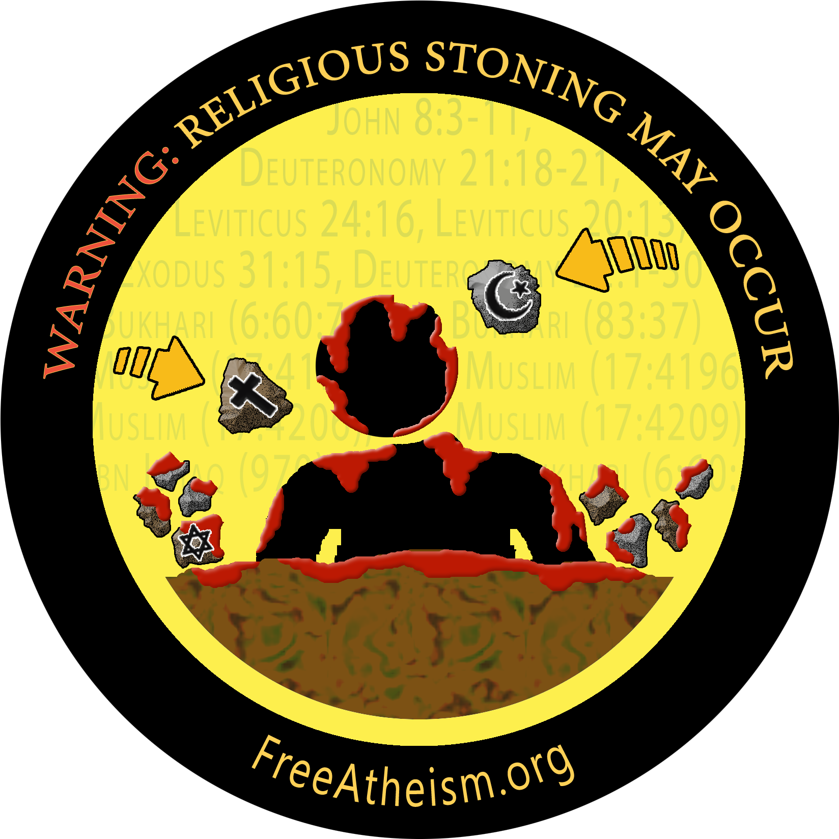 Stoning Png - Atheist Patch (1698x1692), Png Download
