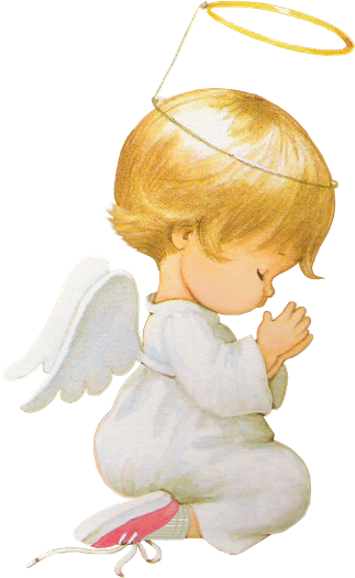 Imagen Png De Un Angelito Arrodillado Para Navidad - Angeles Para Niños (434x588), Png Download