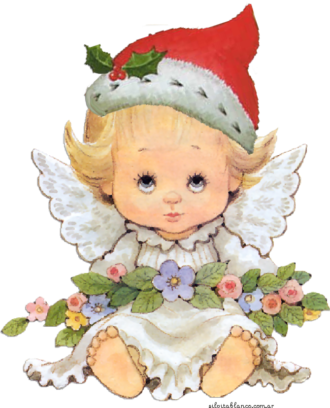 2014 Angelitos De Navidad Con Sombrero - Baby Angels Transparent Background (670x828), Png Download