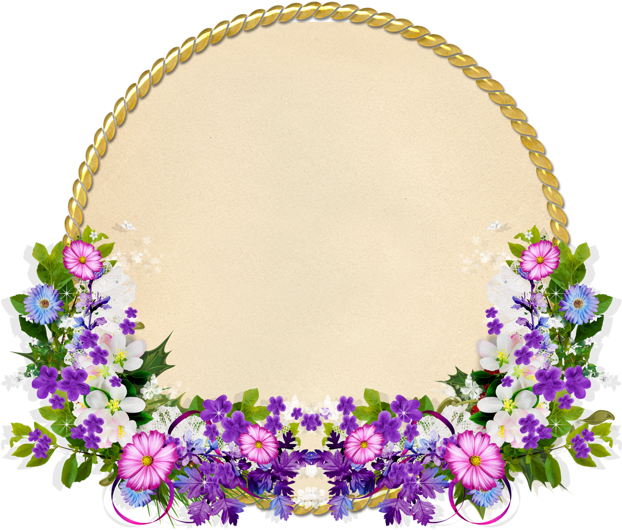 Molduras Arredondadas Com Flores Png - Flores Alrededor (1600x1120), Png Download