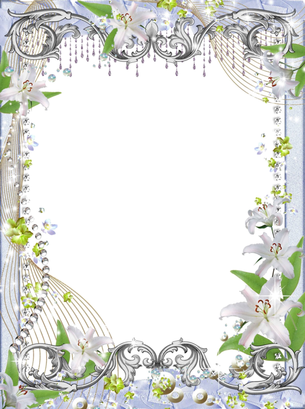 Bordas E Molduras Flores Clipart Picture Frames Flower - Frame With Flower Png (596x800), Png Download