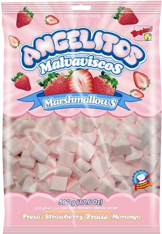 Malvaviscos Angelitos Fresa Corazón 500g - Angelitos Marshmallows, Heart Strawberry, 200g (647x647), Png Download