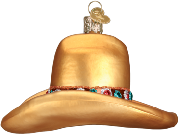 Ornament Cowboy Hat Ornament - New Orleans Saints Nfl Football Helmet Glass Ornament (387x387), Png Download