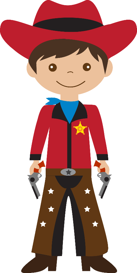 Cowboy E Cowgirl - Clipart Cowboy (453x900), Png Download