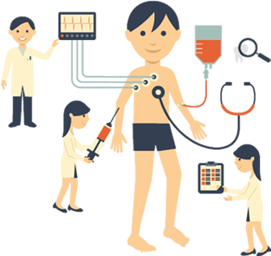 Paediatric Obesity Should Not Be Misjudged With Healthiness Medical Check Up Cartoon Full Size Png Download Seekpng