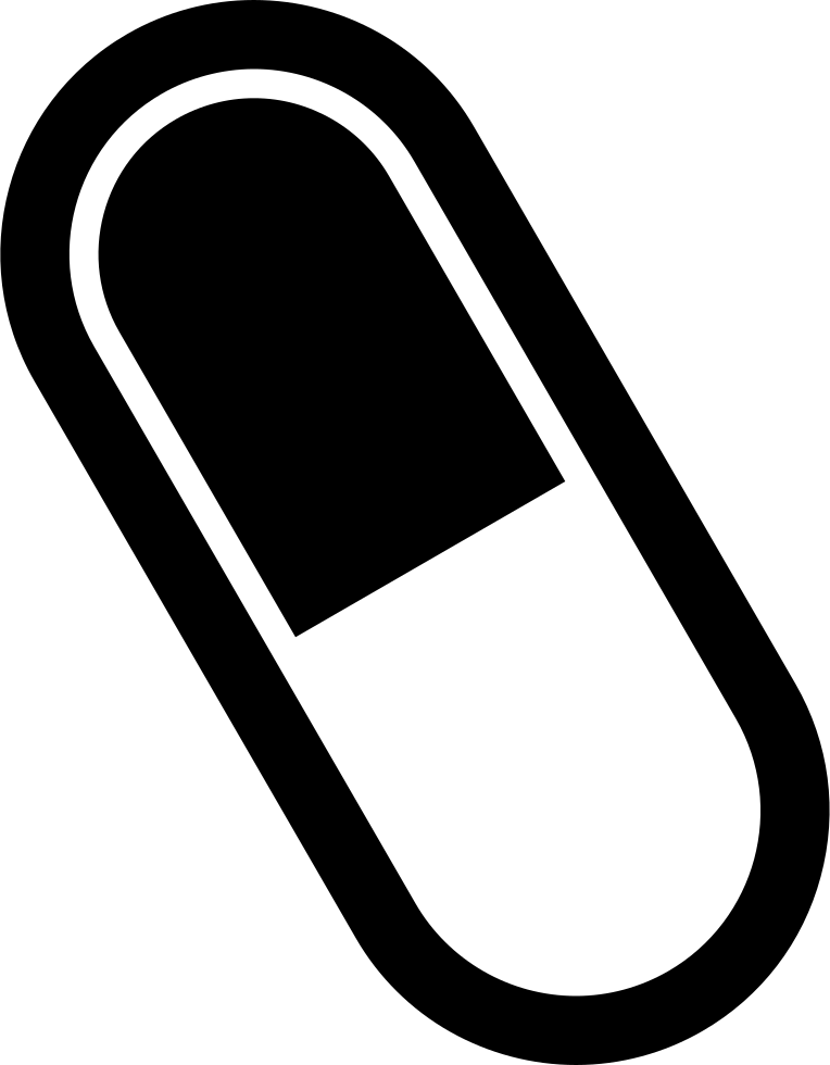 Capsule Comments - Black And White Png Capsule Clip Art (764x980), Png Download