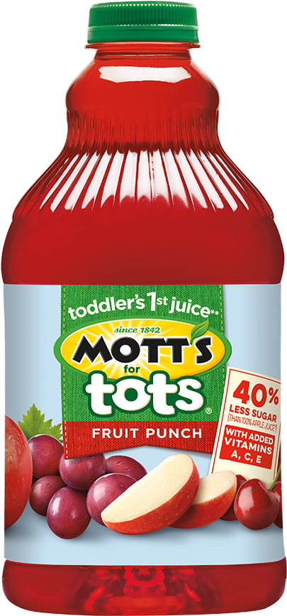Mott's For Tots Fruit Punch, 64 Fl Oz Bottle (523x970), Png Download