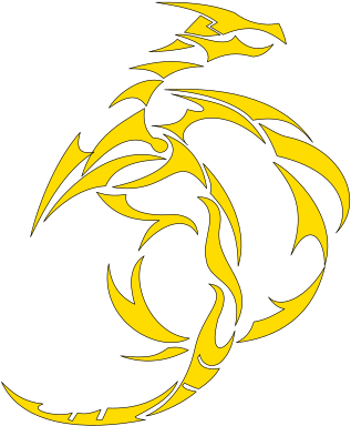 File - Dragon-154551 Gold - Svg - Orange Abstract Dragon Shower Curtain (424x600), Png Download