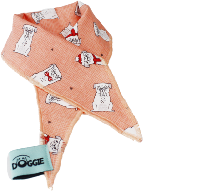 Cute Pug Pattern Bandana - Leather (620x413), Png Download