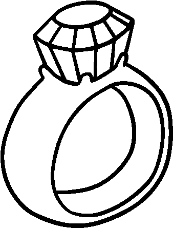 Dibujo De Anillo De Compromiso Con Diamante Para Colorear - Coloring Picture Of Ring (600x470), Png Download