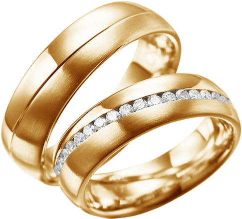 Imagenes Png De Anillos De Boda Vestido De Novia - Aros De Matrimonio En Oro Con Diamantes (640x480), Png Download