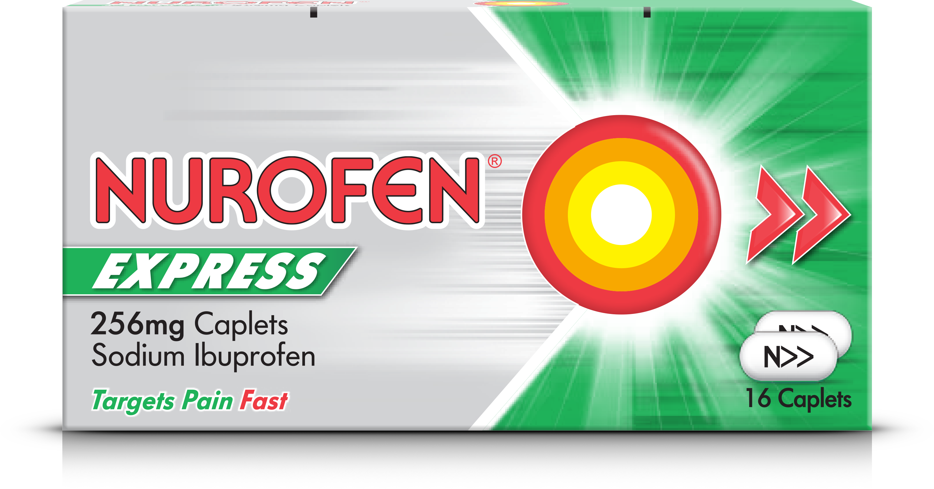 Nurofen Express 256mg Caplets - Nurofen Plus 24 Tablets (3176x1665), Png Download